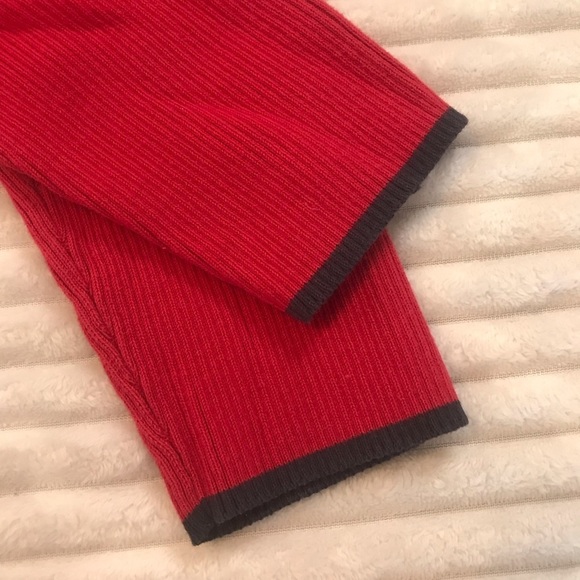 Tommy Hilfiger Red French Rib Half Zip Mock Neck Long Sleeve Sweater Size Large - Picture 7 of 7